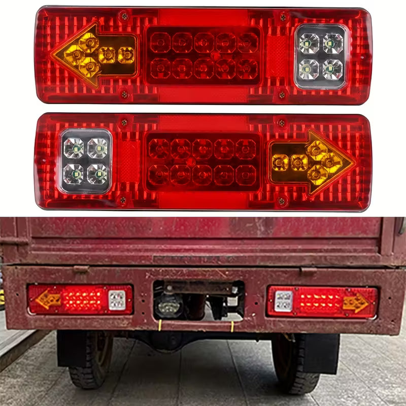 2pcs 12v-24v High Brightness Car and Truck LED Tail Light Set (10000799) - Electromann SA