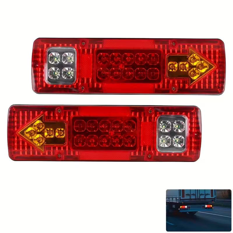 2pcs 12v-24v High Brightness Car and Truck LED Tail Light Set (10000799) - Electromann SA