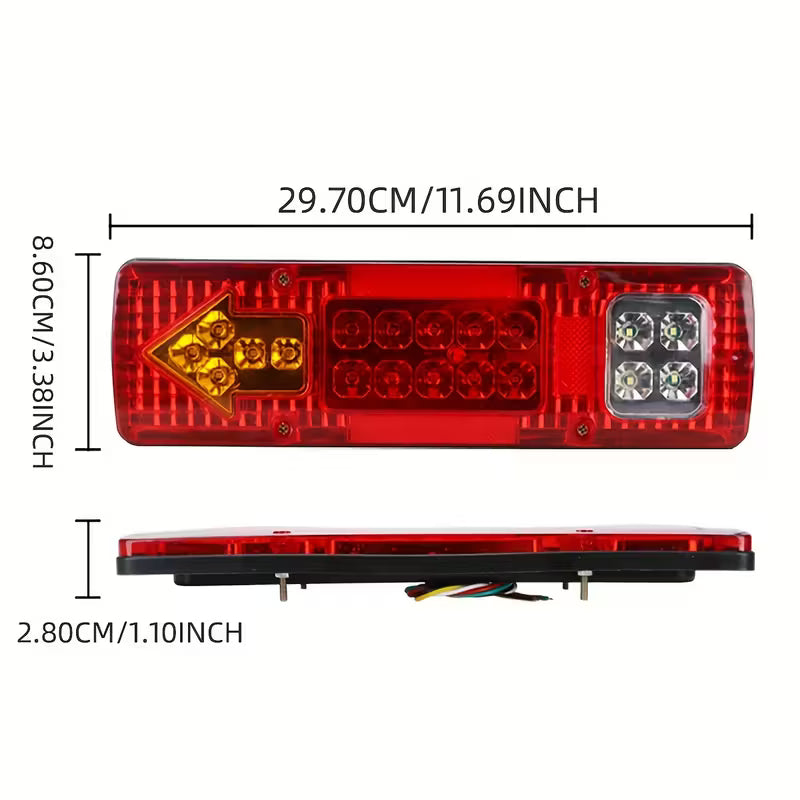 2pcs 12v-24v High Brightness Car and Truck LED Tail Light Set (10000799) - Electromann SA