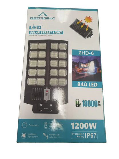 1200Watt Solar Powered Remote Controlled LED Street/Pole Light (10007219)