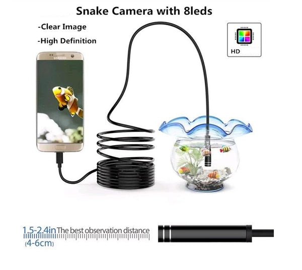 8mm 720P 2 Megapixel Smart WIFI Borescope 3 in 1 Inspection Camera - 2M