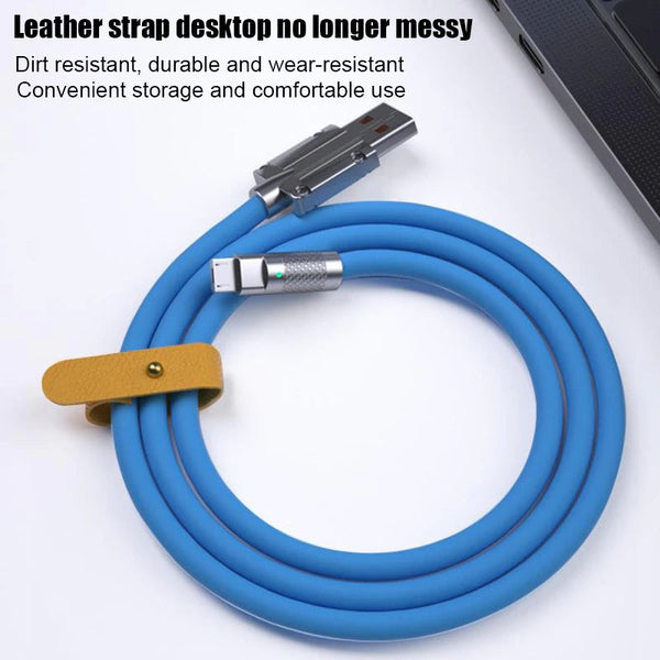 1 Meter 120W 6A Super Fast Charge TypeC Liquid Silicone Cable