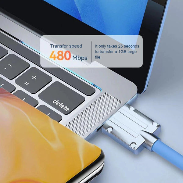 1 Meter 120W 6A Super Fast Charge iPhone Liquid Silicone Cable