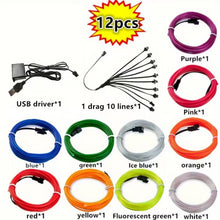 12pcs of 1-Meter Long EL Glowing Wire Suitable for Decorative Lighting (10002913) - Electromann SA