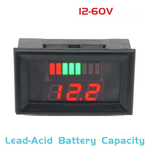 12-60V Digital Voltmeter Capacity LED Indicator Display