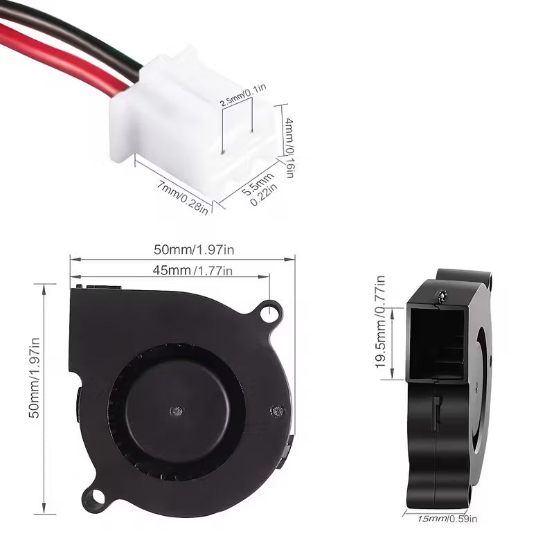 5015 12V Cooling Turbine Fan  (10008141) - Electromann SA