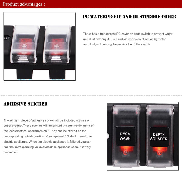 DC 12V Waterproof Rocker Circuit Breakers