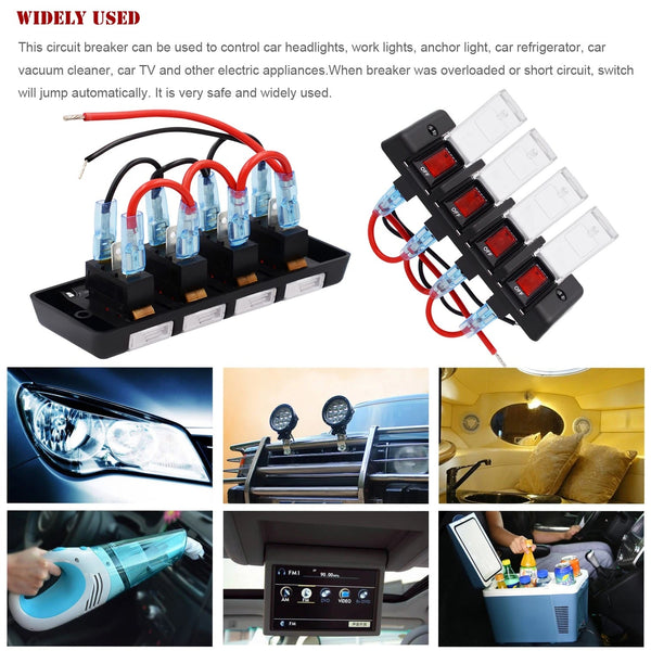 DC 12V Waterproof Rocker Circuit Breakers