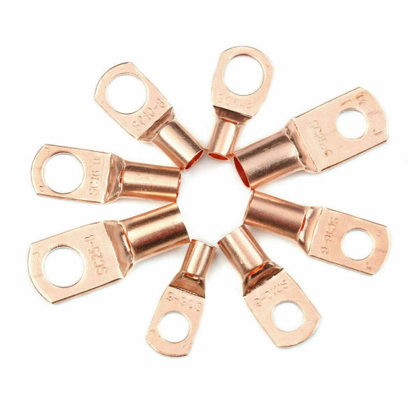 140pcs Assorted Copper Ring Lug Terminal Wire Bare Cable Crimp Connectors