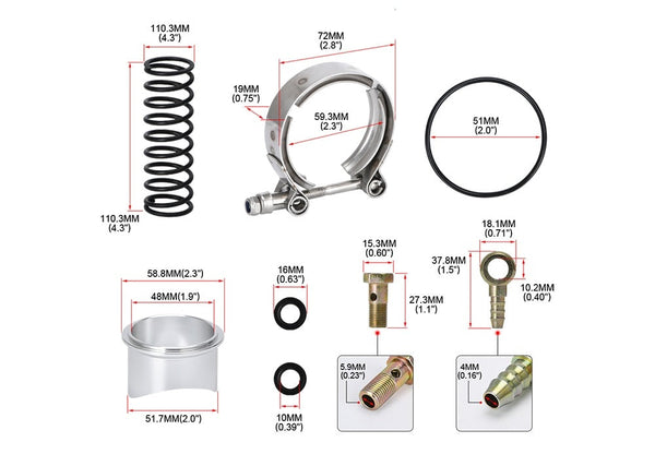 Universal 50mm V Band Blow Off Valve