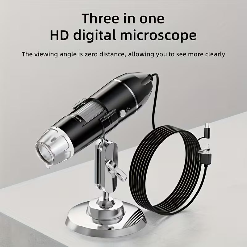 Digital Microscope 3 IN 1 1600X Magnification Camera - Explore the Microscopic World (10006715) - Electromann SA