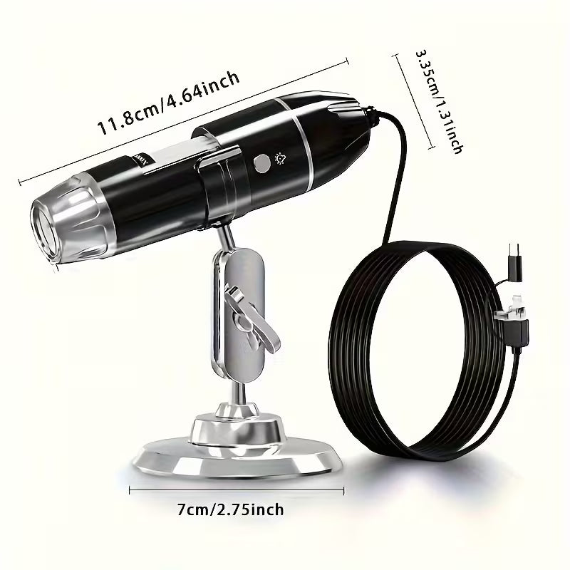 Digital Microscope 3 IN 1 1600X Magnification Camera - Explore the Microscopic World (10006715) - Electromann SA