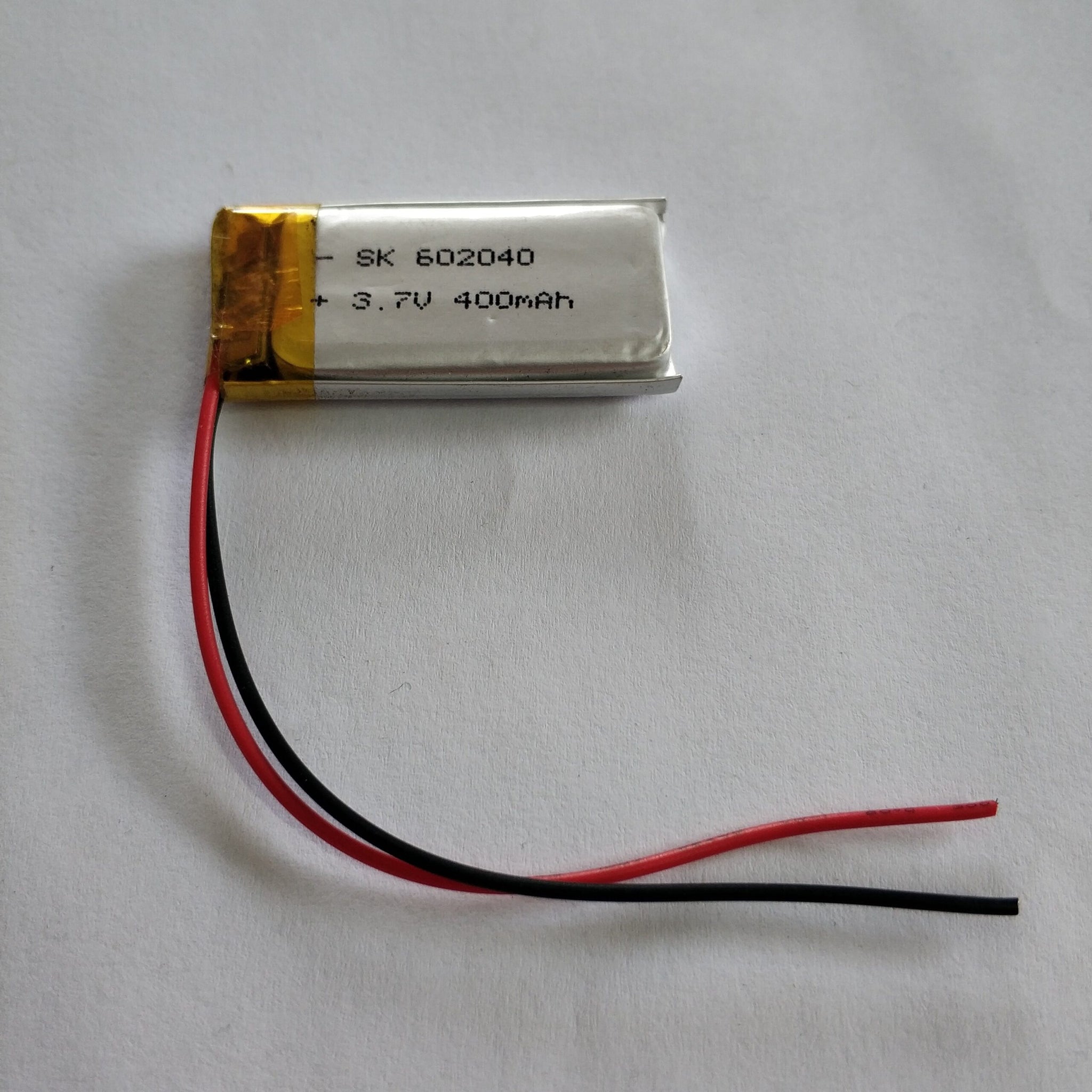 3.7V 400mAh Ibhethri ye-Li-ion eshajwa kabusha