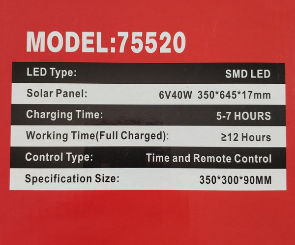 MTY 200watt Solar Powered LED Spotlight