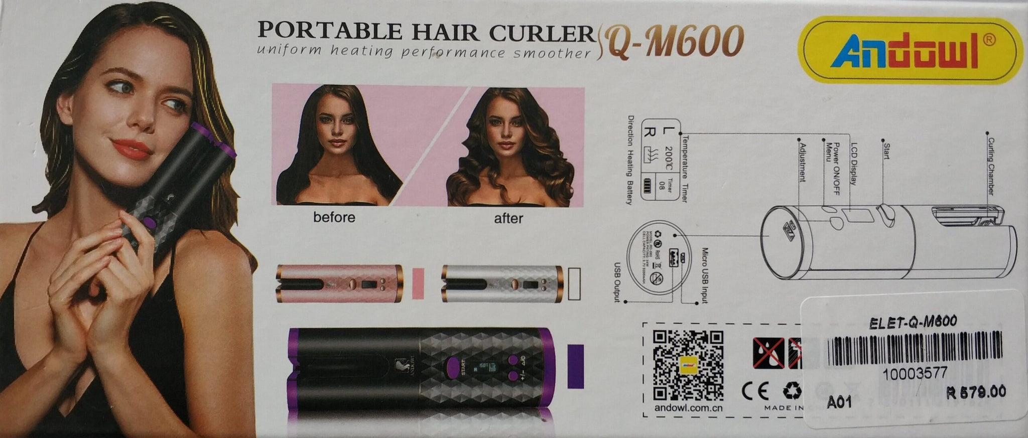 Get Salon-Quality Hair Anywhere with the Andowl Q-M600 Portable Rechargeable Hair Curler