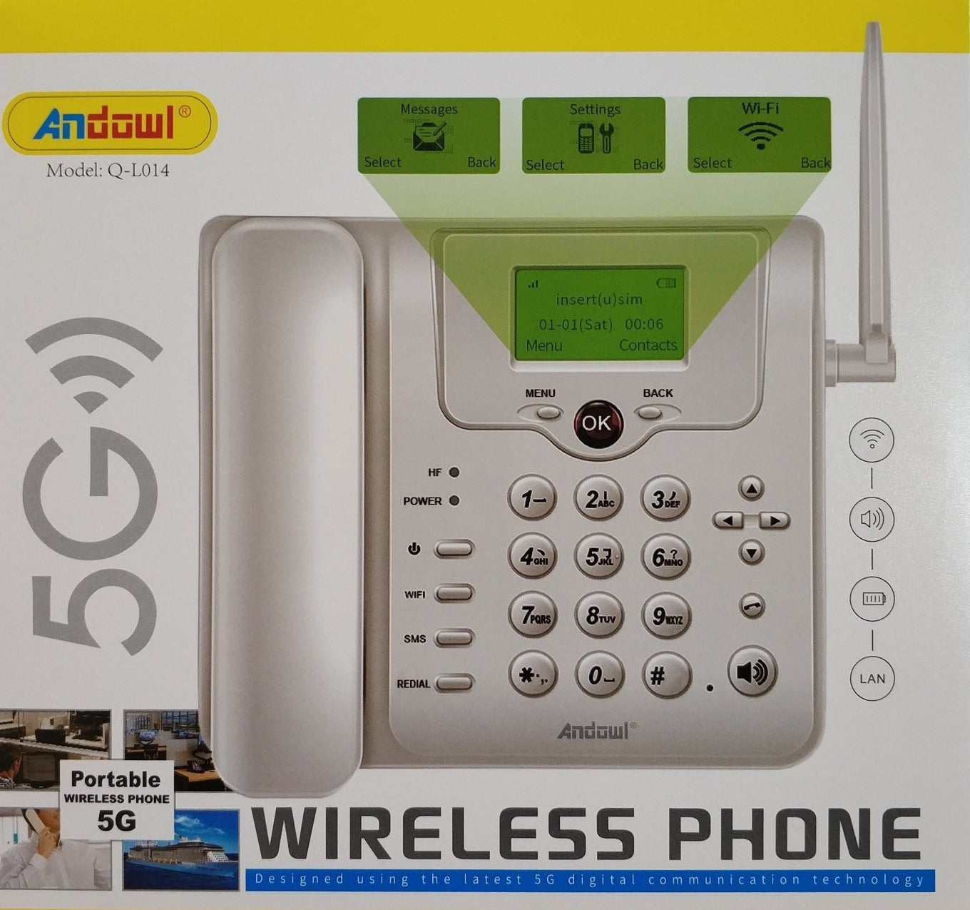 Andowl Q-L014 Wireless 4G GSM Desk Mobile Phone - Stay Connected Anywhere