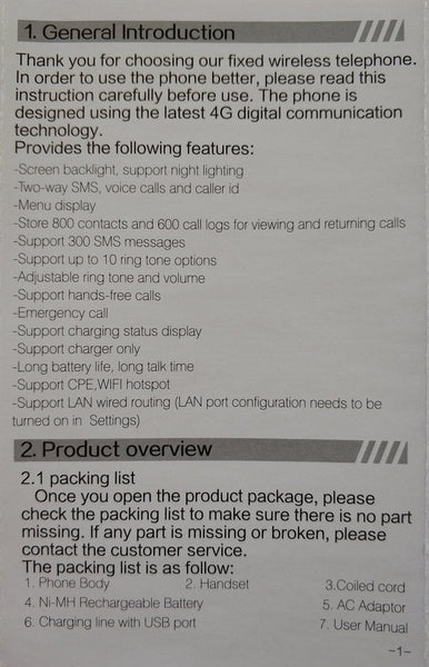 Andowl Q-L014 Wireless 4G GSM Desk Mobile Phone - Stay Connected Anywhere