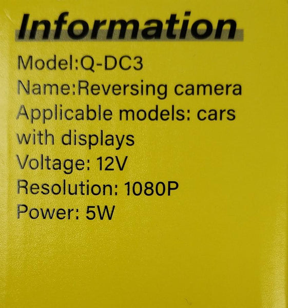 Andowl Q-DC3 600cm 1080p Rearview Reversing Camera - Enhance Your Vehicle's Safety While Reversing