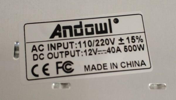 Andowl Q-D40A 220v AC to 12v DC 40A Power Supply - Efficient and Reliable Power Source