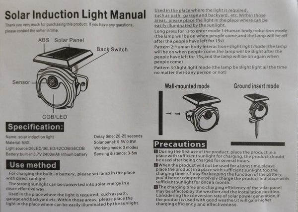 I-30 LED Solar Wall-Ground Induction ukukhanya