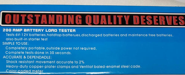 200Amp Battery Load Tester