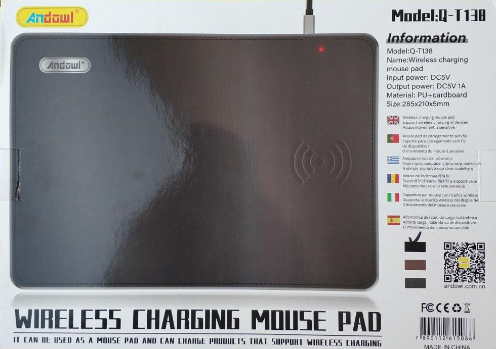 Andowl Q-T138 Wireless Charging Mouse Pad