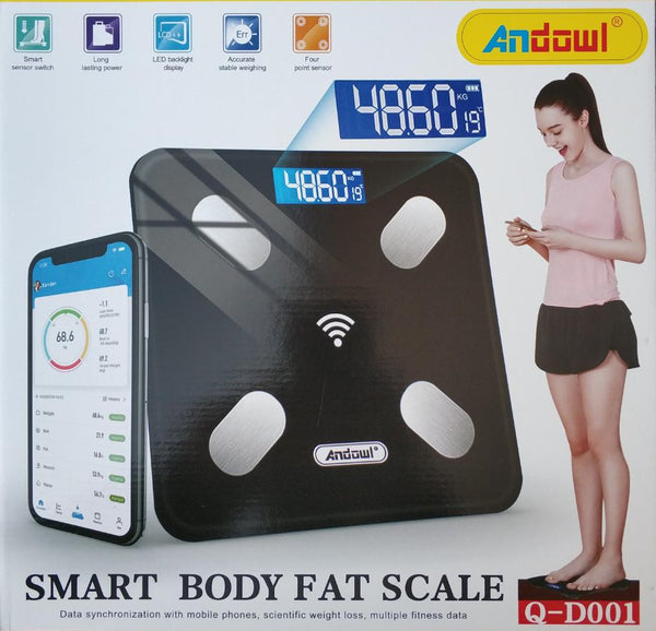 Andowl Q-D001 Digital Smart Body Fat Scale - Accurate Weight and Body Composition Measurements with App Tracking