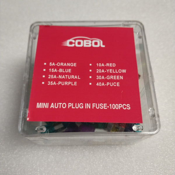 Cobol 100pc Small Blade Fuse Kit for Vehicles - High-Quality Fuses for Car Electrical Systems