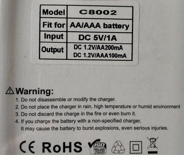 BESTON BST-C8002 AA/AAA Nicd-NiMh Battery Charger