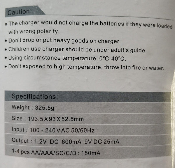 BESTON BST-C821BW Universal Battery Charger