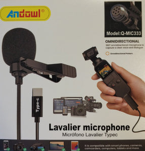 Andowl Q-MIC333 Type-C Lavalier Microphone