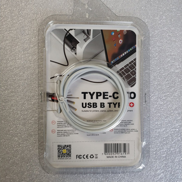 Andowl Q-UB01A Type-c to USB Type B Cable - Fast Data Transfer and Durable Construction