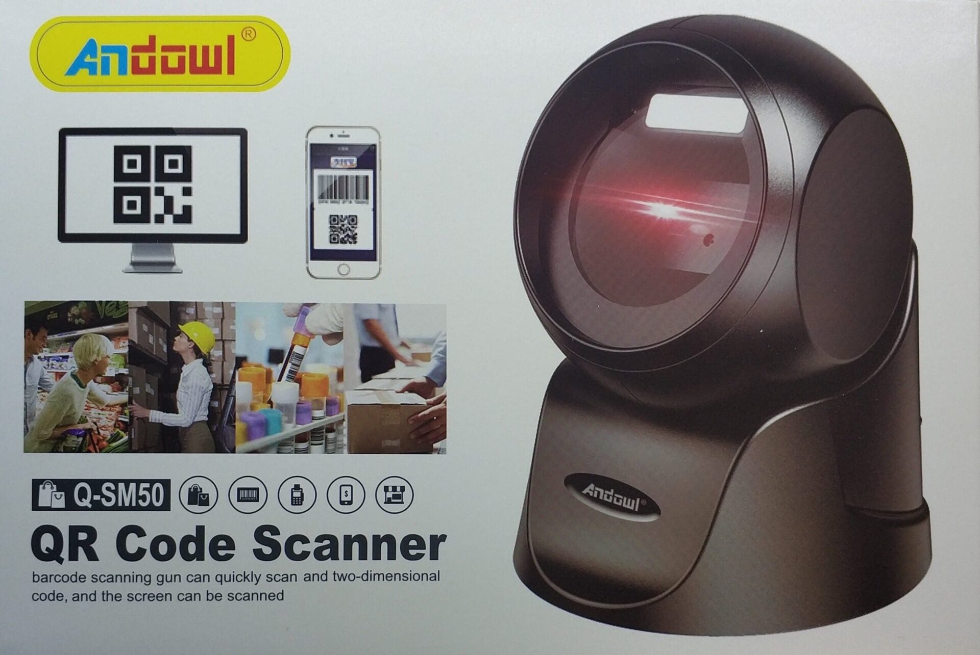 Andowl Q-SM50 Desktop QR Code Scanner