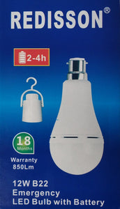 REDISSON 12 watt B22 Super Bright Smart Rechargeable Emergency LED bulb