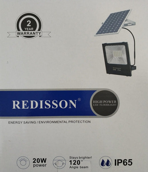 Redisson 20Watt *High Quality* SOLAR Outdoor LED Flood Light