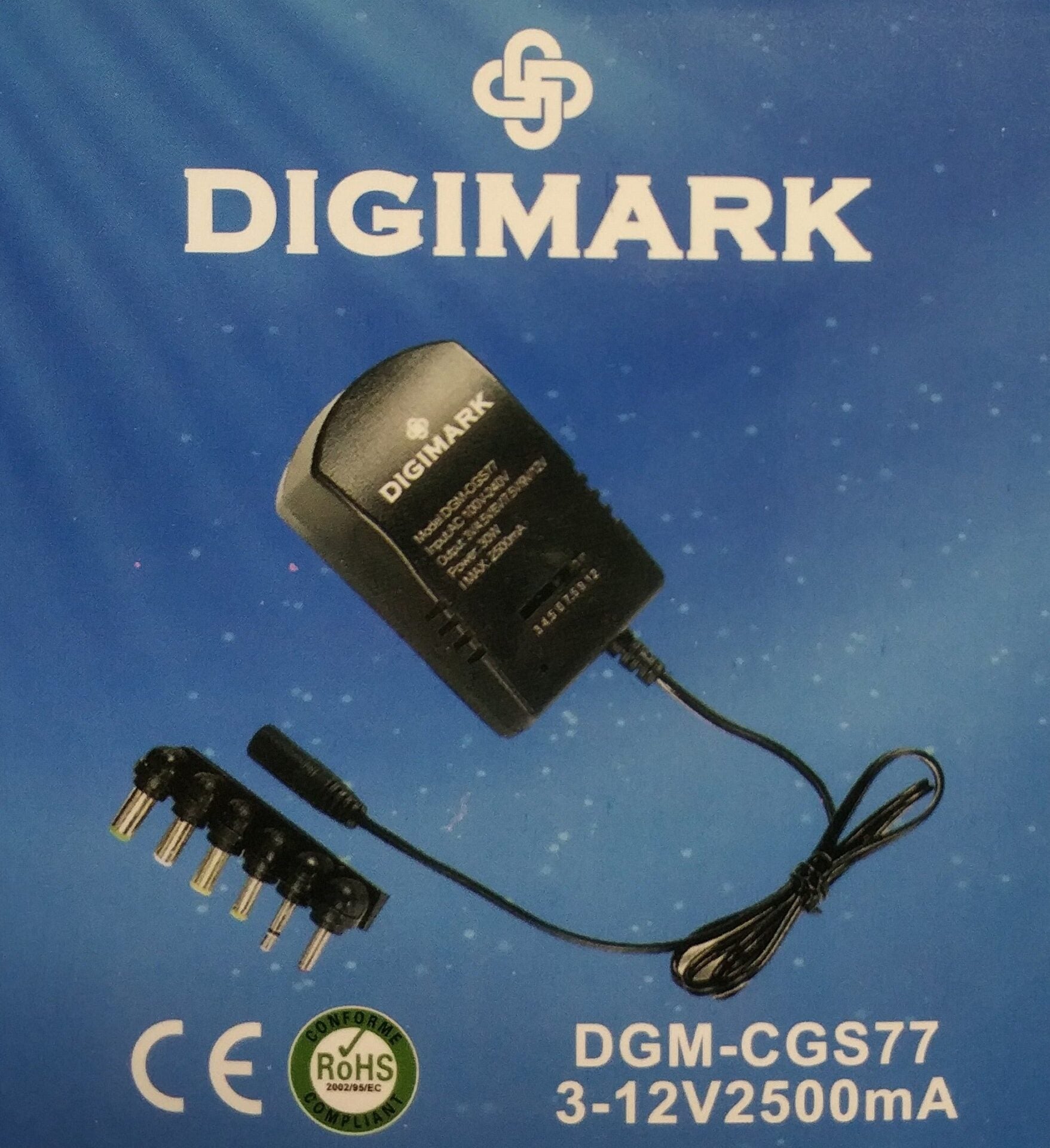 Digimark DGM-CGS77 3- 12v 2.5Amp Universal Adjustable  Power Supply