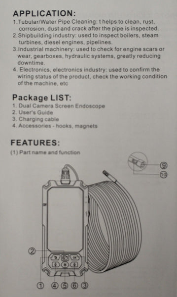 Andowl Q-NK69 2K HD Handheld Waterproof Endoscope - Waterproof Inspection Camera with 2K HD Camera, Adjustable LED Lights, and Wi-Fi Connectivity