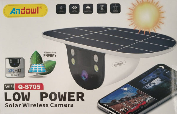 Andowl-Q-S705 Outdoor Solar Powered Wireless IP Camera - Remote Live Viewing