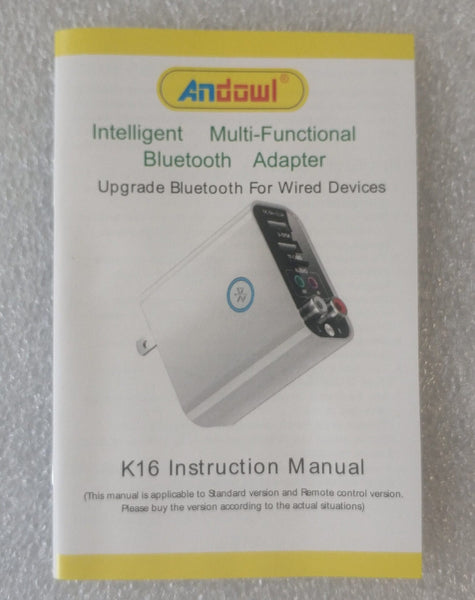 Andowl K16 Wireless Bluetooth Audio Adapter and Mobile Charger