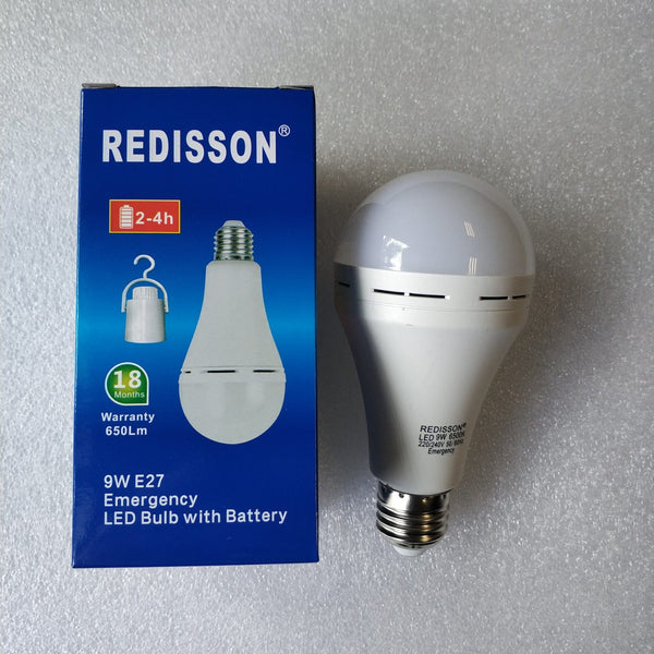 REDISSON 9 watt E27 Super Bright Smart Rechargeable Emergency LED bulb