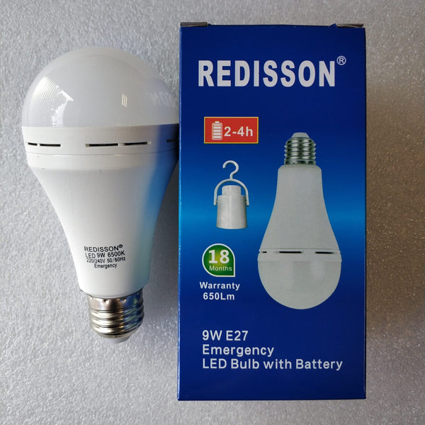 ##BULK SALE Buy 10 get 1 FREE## REDISSON 9 watt E27 Super Bright Smart Rechargeable Emergency LED bulb