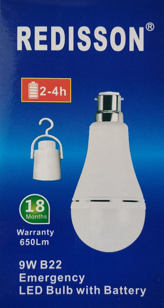 REDISSON 9 watt B22 Super Bright Smart Rechargeable Emergency LED bulb