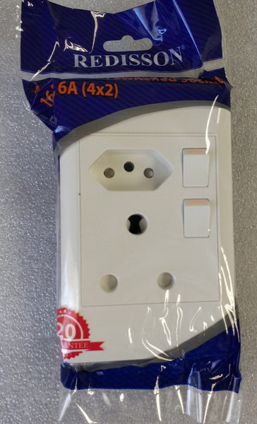 REDISSON 4x2 Double Switched Wall Socket