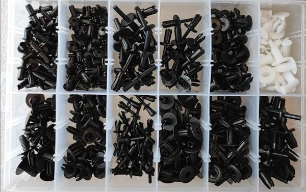 360pcs 12 Types Plastic Car Body Push Pin Fastener Clip Kit