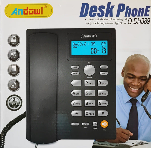 Andowl Q-DH389 Wired Landline Desk Mobile Phone - Versatile and Reliable