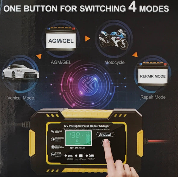 Andowl Q-DP9921 12V Intelligent Rapid Battery Charger - Fast and Efficient Charging