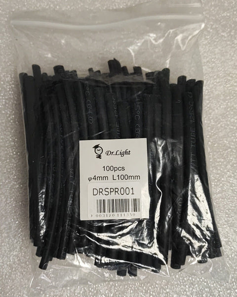 100pcs x 100mm x 4mm Polyolefin Heat Shrink Tubing - Black