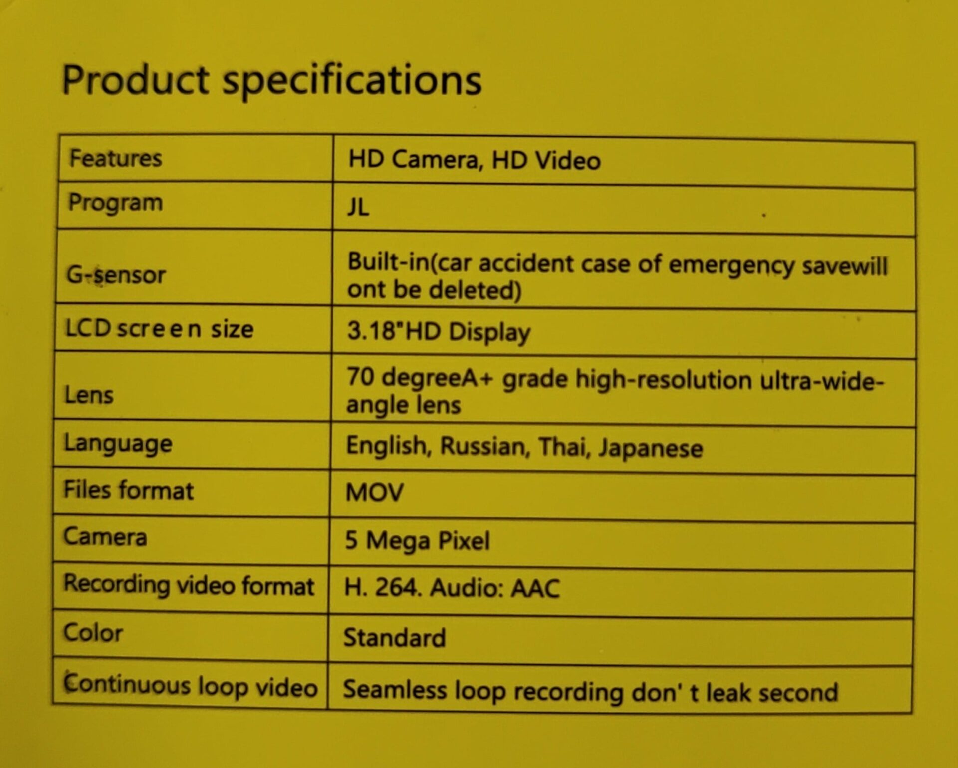 Andowl Q-CA801 HD Vehicle Dual Lens BlackBox DVR