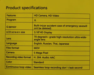 Andowl Q-CA801 HD Vehicle Dual Lens BlackBox DVR