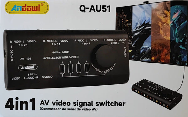 Andowl Q-AU51 4in1 AV Video Signal Switcher